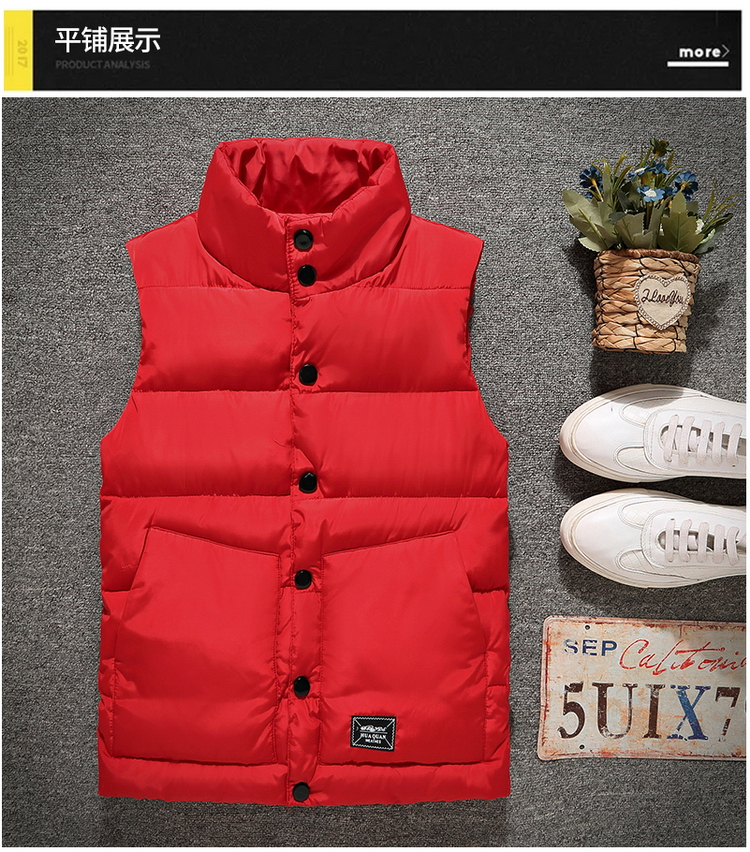 Thêm phân bón XL đứng cổ áo vest 200 pounds chất béo mm ngắn tay áo khoác nữ mùa thu và mùa đông vest vest cotton áo khoác nữ đẹp