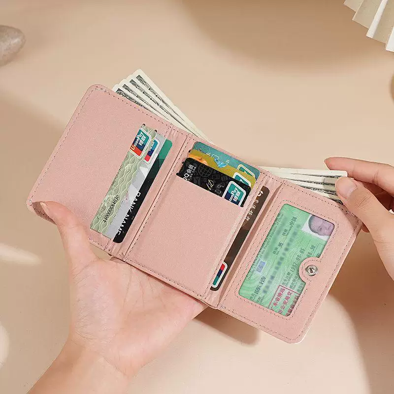 Cartoon small wallet, small bag, capacious handheld light and thin folding card holder