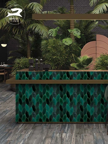 Mo Green Leaf Mosaic Pline Nordic кухня ванная комната интернет -знаменитость ресторан ресторан Кафе Арт Плитка