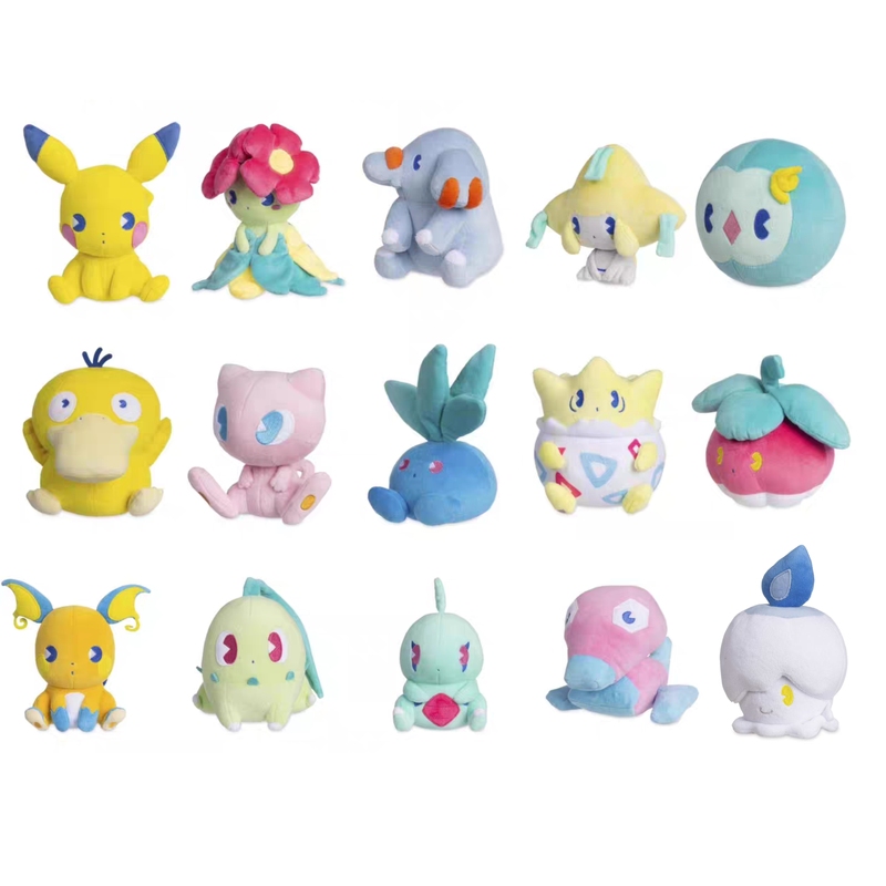Pokémon Us Version White Card Plush Toy Soda Series Poliwhistle, Gengar, Grass Pikachu, Thunderbolt