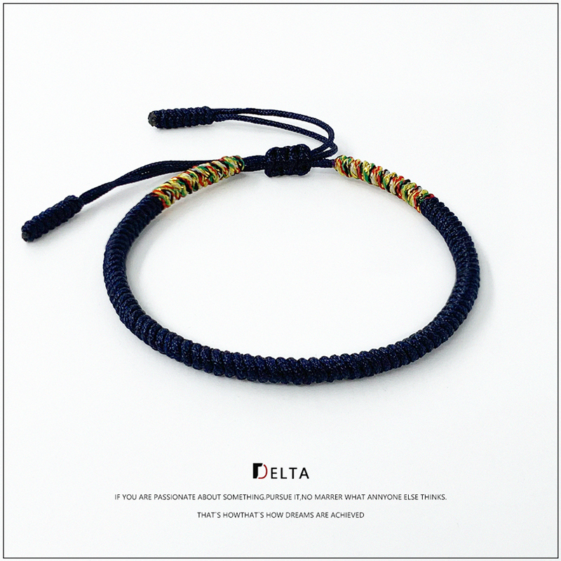 Delta Original Handmade Braided Bracelet Ethnic Retro Style for Men and Women Couple's Birth Year Fortune-Turning Vajra Knot Jewelry for Best Friends Delta Original Handmade Braided Bracelet Ethnic Retro Style for Men and Women Couple's Birth Year Fortune-Turning Vajra Knot Jewelry for Best Friends