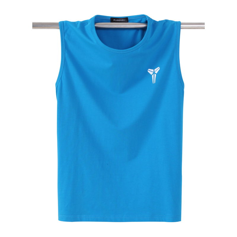 Áo vest nam size rộng mới cotton mỏng không tay rộng vai áo thun nam giản dị cổ tròn thể thao đáy quần vest áo gym