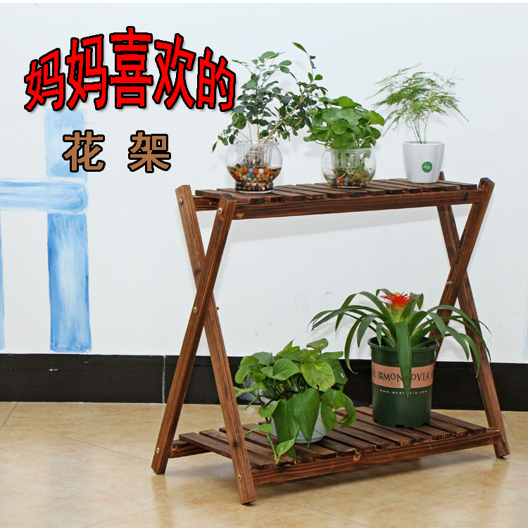 Solid wood flower stand indoor anti-corrosion ladder balcony flower stand multi-layer living room wooden flower stand special rack flower shelf