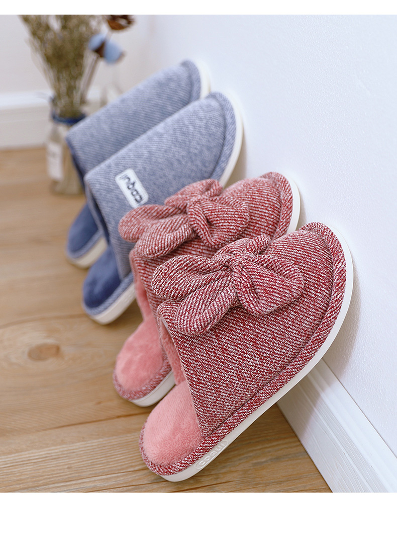 Dép cotton nữ mùa đông ấm áp sang trọng dép trong nhà sàn gỗ trong nhà chống trượt dày dưới đáy nhà nam dép dép trong nhà