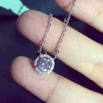 Fuda Sheng white 18K gold 60 points diamond necklace women can Naked diamond jewelry rose gold diamond pendant