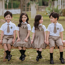 Kindergarten Landscaped Graduation Suit Elementary School Childrens School Uniform Summer Suit Children Class Clothing Inglén Windfall Short Sleeve Suit Custom