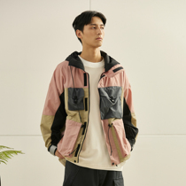 NGOARMY 21SS spliced color windbreaker jacket windbreaker retro outdoor tooling Japanese wild tide