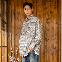 NGOARMY wavy plaid bow back shirt loose silhouette retro multi-bag Japanese cityboy wild national tide
