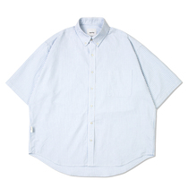NGOARMY 21SS loose profile casual striped shirt Japanese simple cityboy pocket shirt vintage