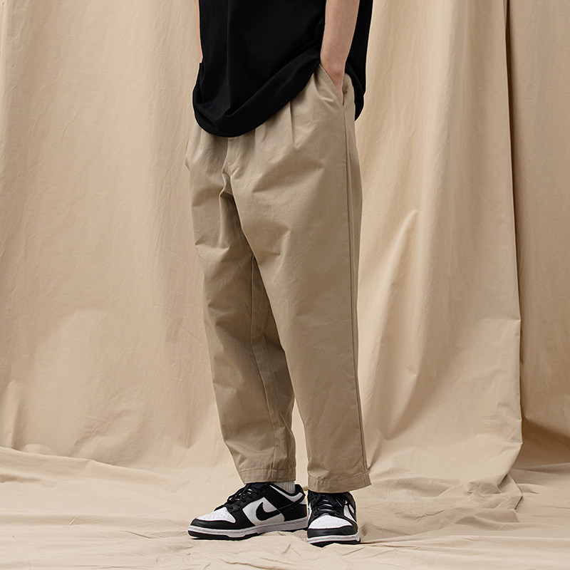 NGOARMY spring elastic waist nine-point pants comfortable cotton casual trousers men's and women's national tide cityboy all-match