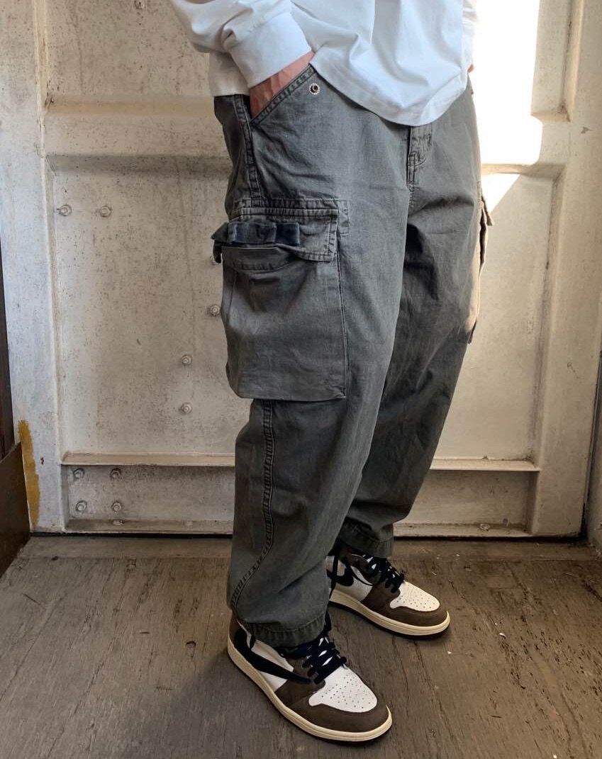 NGOARMY 20FW ARMY1970 bamboo batik washed tooling multi-bag trousers loose and versatile Japanese