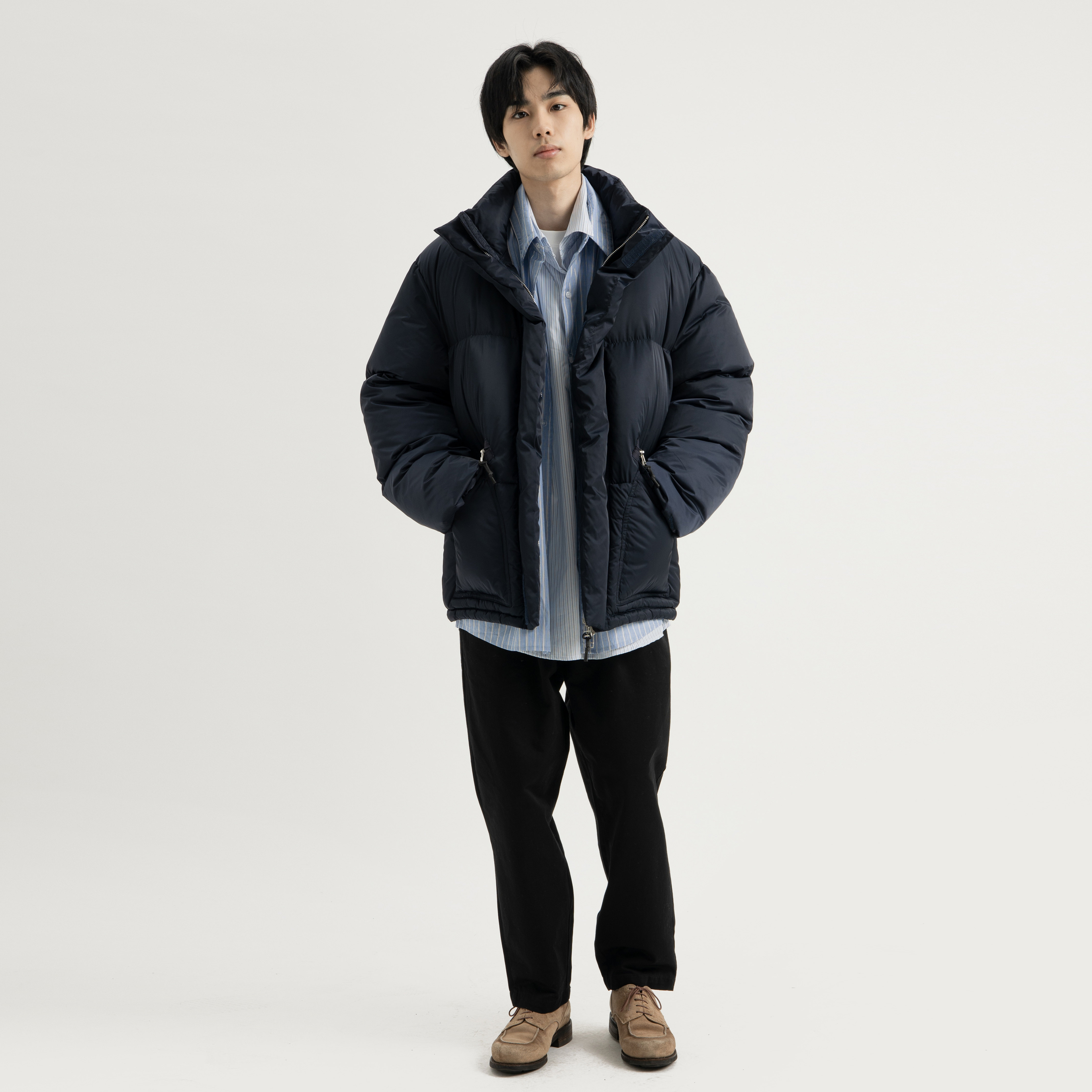 NGOARMY white duck down jacket couple thick Japanese retro simple men's and women's top coat trend