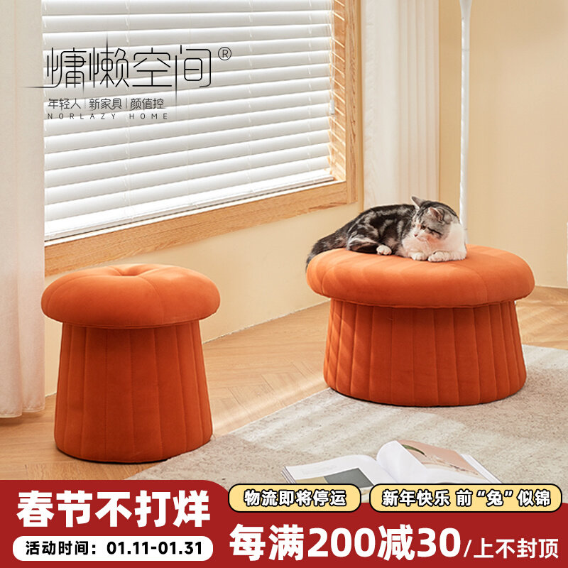 Nordic simple living room sofa stool home door shoe changing stool ins round small pier net red clothing store low stool