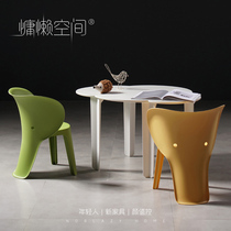 Nordic creative cartoon bench home student writing chair children color plastic seat kindergarten baby back chair