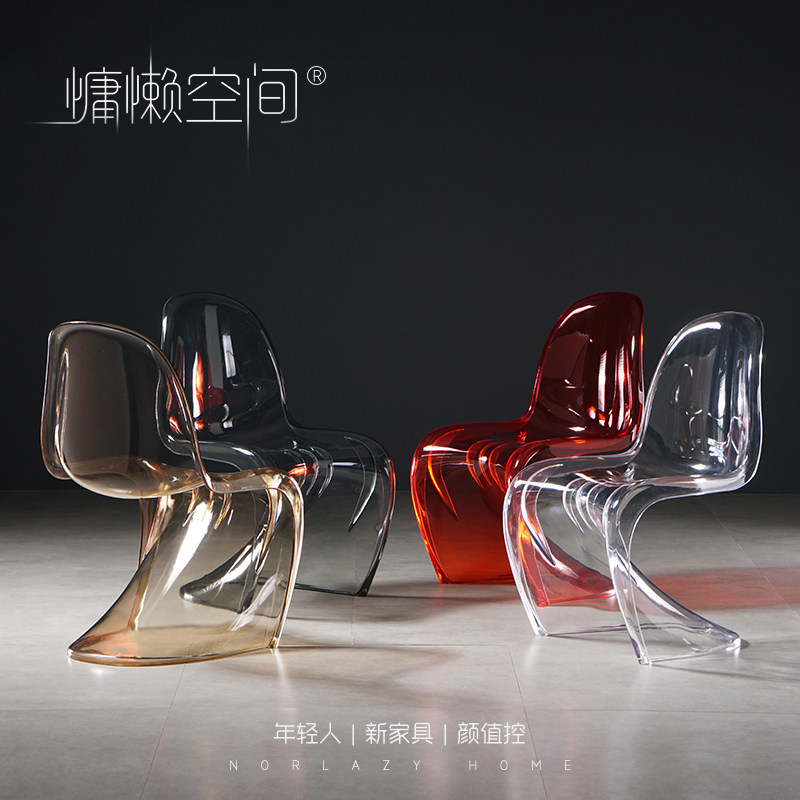 Nordic acrylic plastic dining chair designer Pan Dong chair home small apartment back seat Net red transparent chair