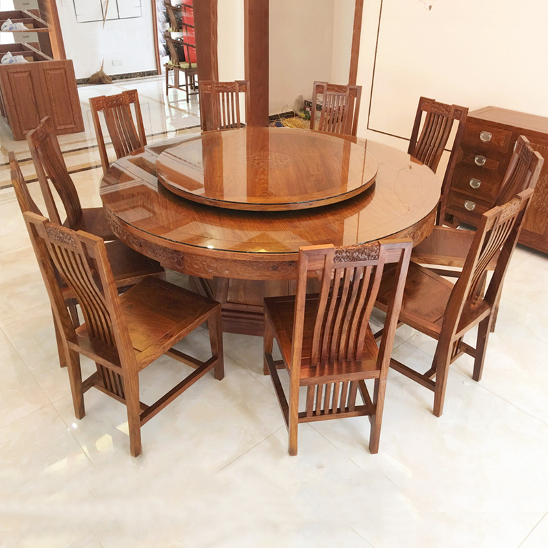 Hedgehog rosewood dining table chair solid wood furniture dining room table new Chinese rosewood tea table and chair factory outlet