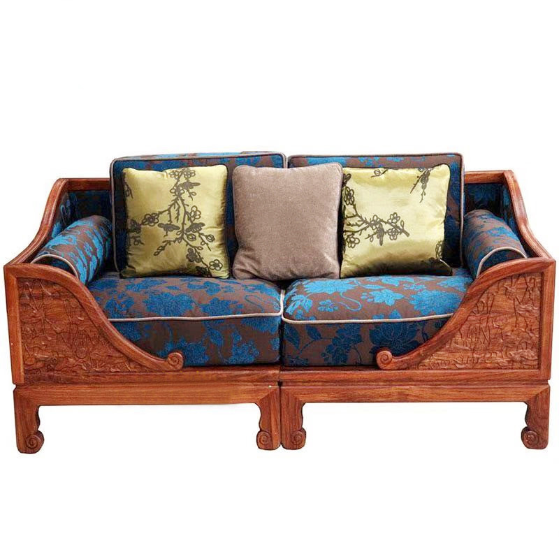 Red Wood Hedgehog Purple Sandalwood Sofa Composition Solid Wood Kyocera Supear Furniture New Chinese Living Room Sofa Combined Flowers Pear Wood