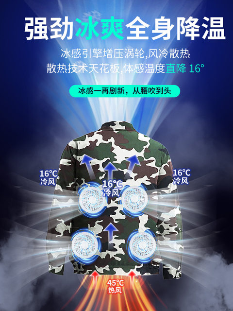 Summer Fan Clothing, Cooling Work Clothes, Clothes with Fans, Construction Site Air-Conditioning Clothing, Men's and Women's Cooling Work Clothes