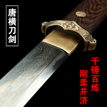 Longquan Shenlong Tang horizontal knife Tang sword long one-piece tool self-defense cold weapon pattern steel sword without blade