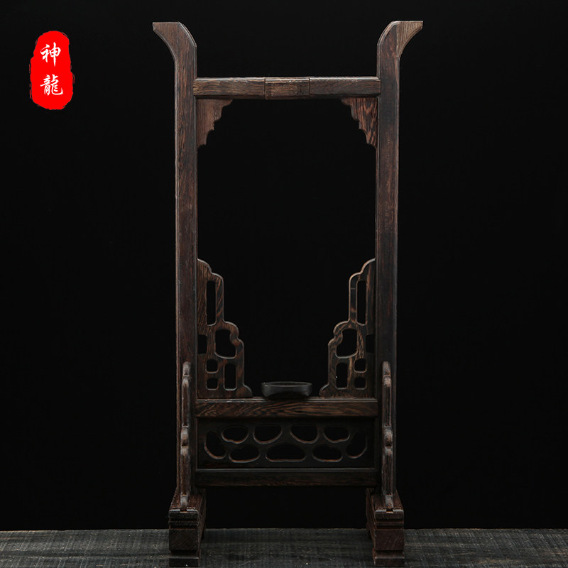Sword frame Chicken fin wood vertical wooden sword frame landing vertical carved sword frame decoration products