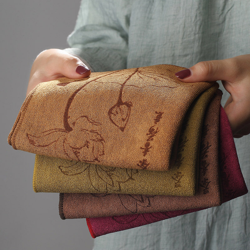 Cloud on the cloud cotton tea towel thick absorbent tea cloth tea table linen retro Zen tea table cloth large tea table cloth mat