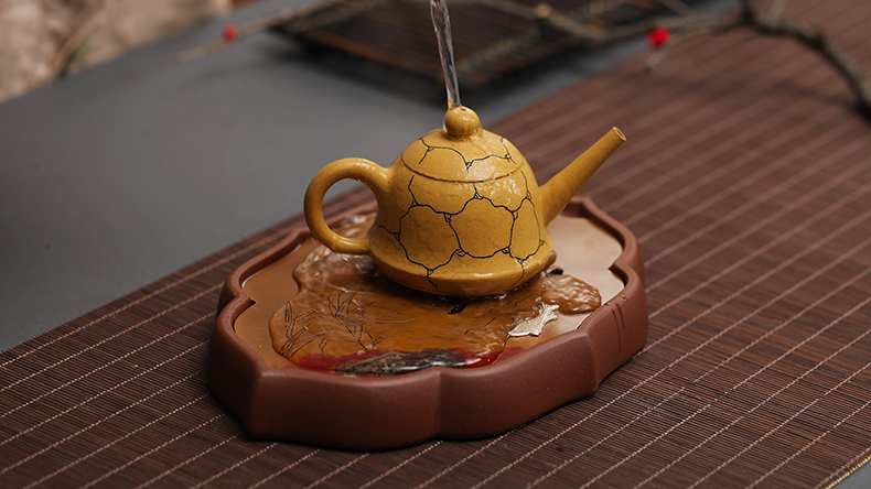 Cloud Cloud copper purple sand dry 'tray was pot doesn water to raise savings pot pot pad dry terms tray of tea by hand