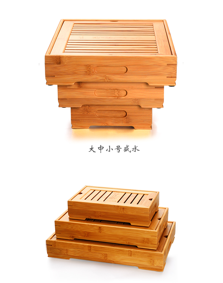 Khay trà lớn Kung Fu bộ bàn trà tre khay nước bàn trà bàn trà nhỏ bàn trà nhà tre đơn giản - Trà sứ bộ ấm trà cối xay