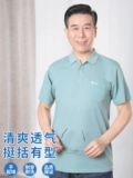 Тонкая шелковая футболка с коротким рукавом, летняя одежда, жакет, футболка polo, для среднего возраста