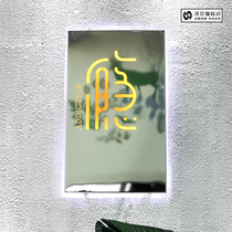 Creative mirror light box LED advertising display card hollowed-out outdoor light box personality luminous character door head sign custom