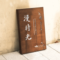 Retro rusty wrought iron light box luminous wall door sign custom hollow hanging outdoor billboard custom