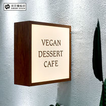 Wood grain acrylic light box billboard sign custom outdoor door head shop luminous character display card lamp card making