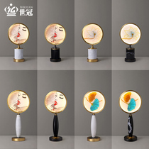 World crown enamel color full copper decoration table lamp New Chinese living room lamp tea room Bedroom bed head lamp modern light and luxurious lamps