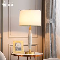 World Crown Full Copper Table Lamp Modern Living Room Bedroom Cozy Bed Head Lamp Creative Light Lavish Art Marble Book House Lamps