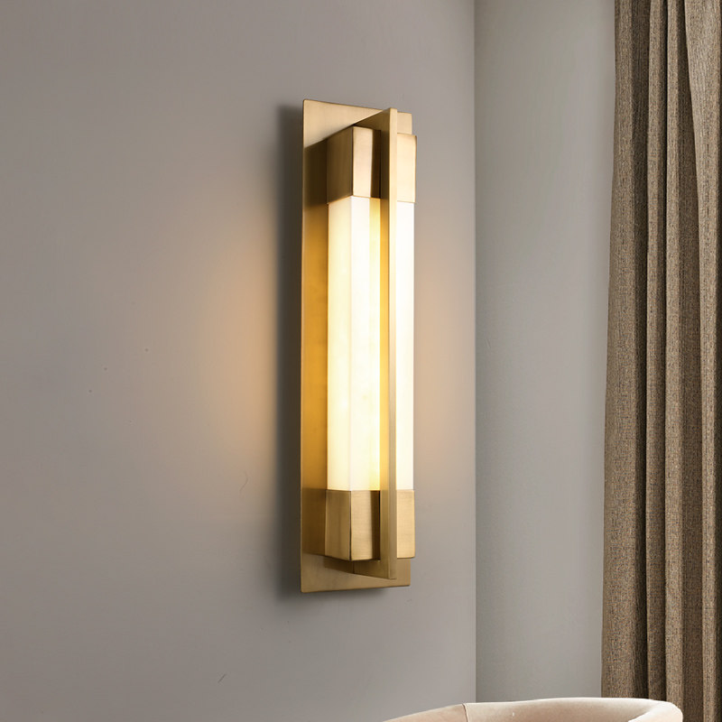 World crown full copper wall lamp New Chinese style modern light lavish bedroom bed headlights Living room Aisle Hallway Background Wall Lamp