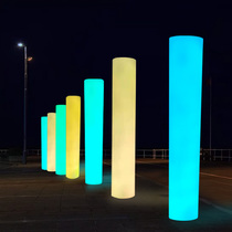 Meichen luminous round column floor lamp Outdoor decorative landscape lamp post Waterproof square column road light creative ornaments