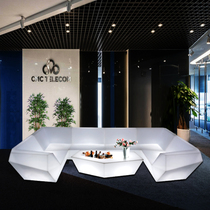 Hot-sale open-air luminous hotel combination coffee table recliner KTV deck sofa stool led furniture Colorful bar table