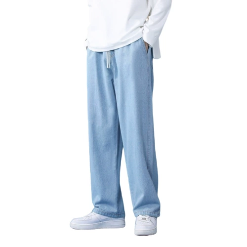 Tide, синие летние брендовые джинсы, осенние штаны для отдыха, свободный прямой крой