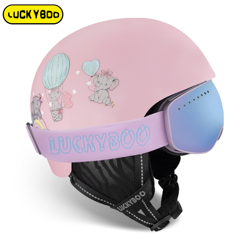 Luckyboo Children's ski safety helmet Female boy Veneer Snow Armor Professional Ski Gear Suit Winter