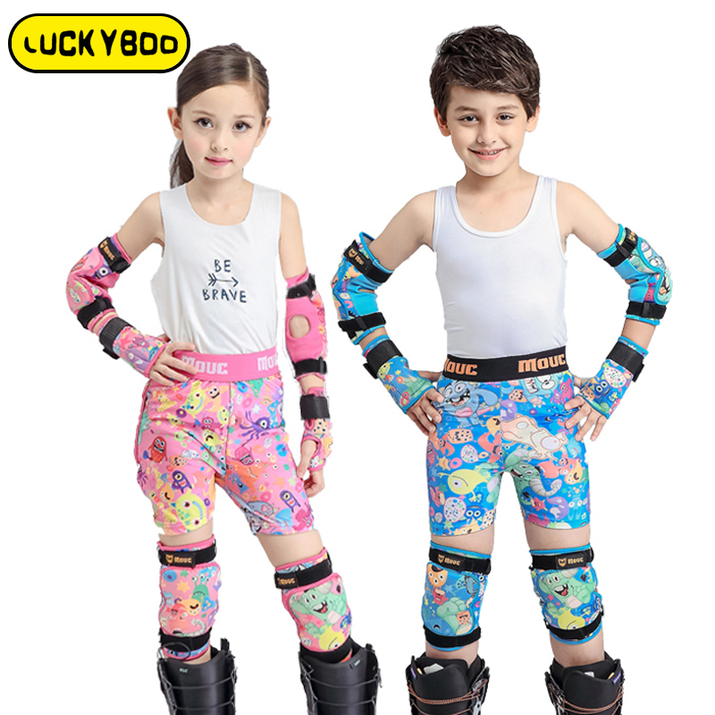 LUCKYBOO children's ski protective gear set snowboard women's and men's double board equipment Baby hip roller skating knee child