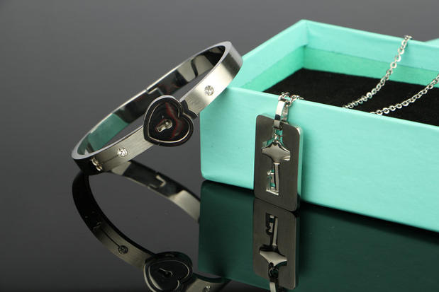 Vòng tay đôi có thể được chạm khắc vòng cổ chìa khóa 925 sterling bạc vòng tay đồng tâm với khóa vòng tay Ngày Valentine - Vòng đeo tay Cuff vòng dâu tằm cho bé