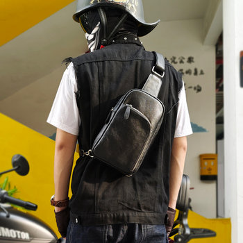 Vegetable tanned head layer cowhide casual motorcycle sports backpack