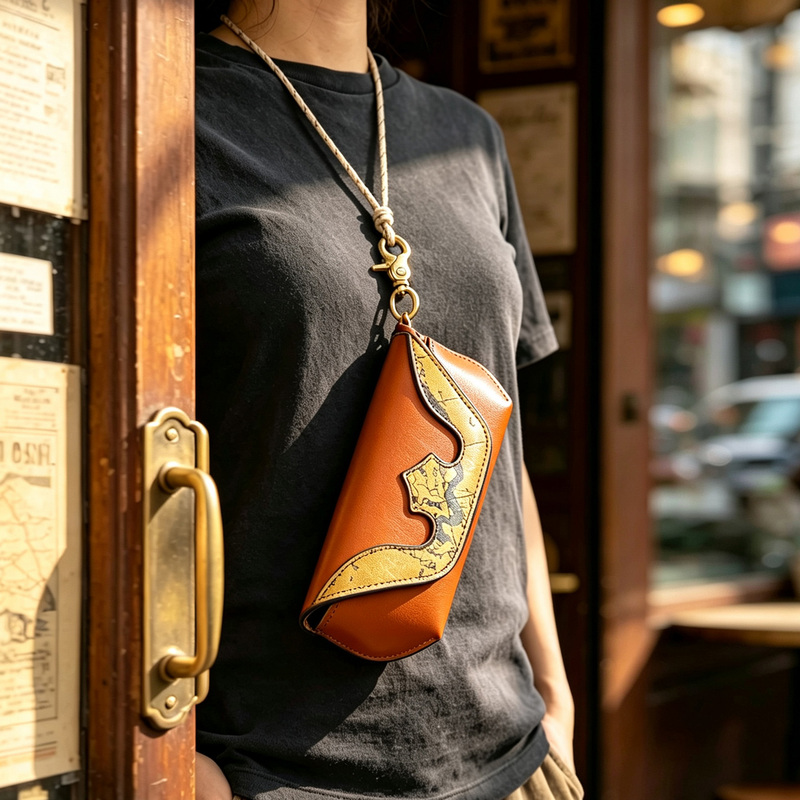 High-End Original Vegetable-Tanned First-Layer Cowhide Glasses Case, Handmade Genuine Leather Pressure-Resistant Portable Hanging Sunglasses Storage Bag High-End Original Vegetable-Tanned First-Layer Cowhide Glasses Case, Handmade Genuine Leather Pressure-Resistant Portable Hanging Sunglasses Storage Bag