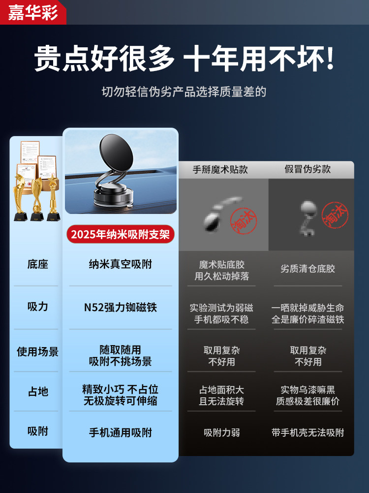 Vacuum Adsorption! Magnetic Stand Magsafe Phone Holder Desktop Car Mount Wall Mount Universal for Tablets iPad New Model 2025 Bedside Lazy Person Lying in Bed Watching Phone Gadget