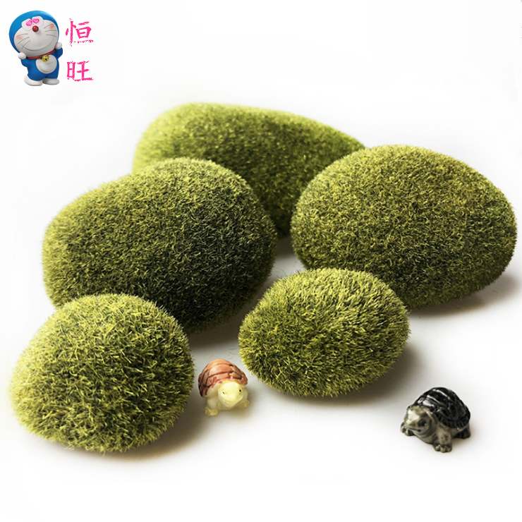 Emulated moss moss toss fake stone head flocking stone potted rocky lawn micro-landscape multimeat DIY decorative accessories-Taobao