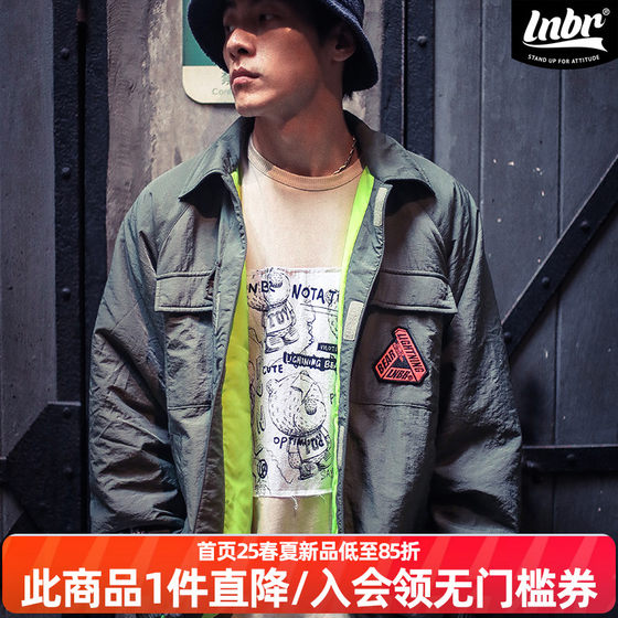LNBR autumn and winter coach jacket cotton jacket American retro autumn lapel jacket oversize plus size
