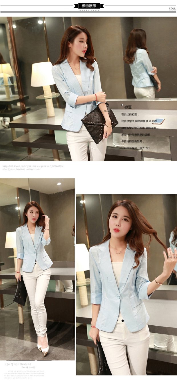 Bộ đồ nhỏ nữ phiên bản Hàn Quốc của phần ngắn Vải lanh cotton mỏng tay áo hoang dã vải lanh thường với áo khoác mỏng phù hợp với áo khoác shop áo khoác nữ hàn quốc