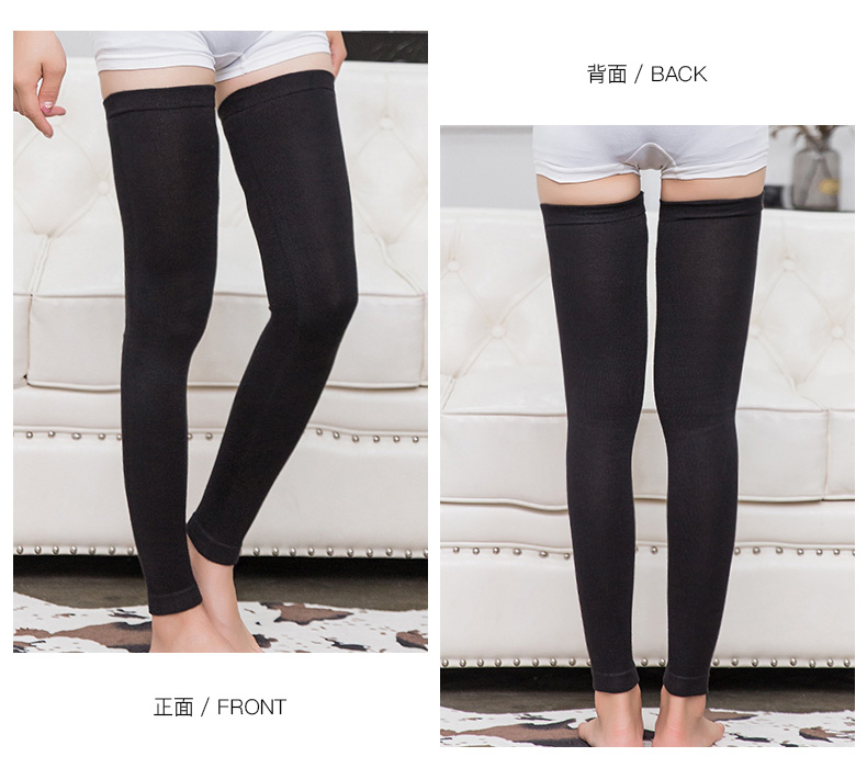 Quần legging cotton nguyên chất qua tất dài đến đầu gối che bắp chân dài dày ấm chân già lạnh nam và nữ mùa đông chống trượt chân tất kháng khuẩn 