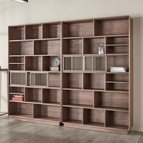 Zobilin New Chinese style bogu frame solid wood bookcase black walnut wood display cabinet tea cabinet shelve tea room furniture