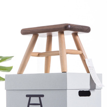 Black walnut solid wood small stool bench Environmental protection childrens low stool Baby home shoe stool Wooden square stool living room