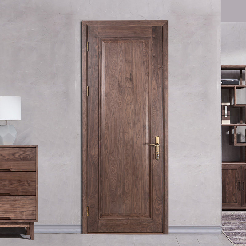 Zobilin solid wood door interior door black walnut door bedroom door whole house custom paint-free door simple and modern